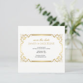 Personalisierte Hochzeit - Save the Date Goldrahme (Stehend Vorderseite)
