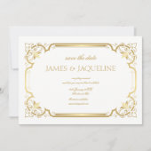 Personalisierte Hochzeit - Save the Date Goldrahme (Vorderseite)