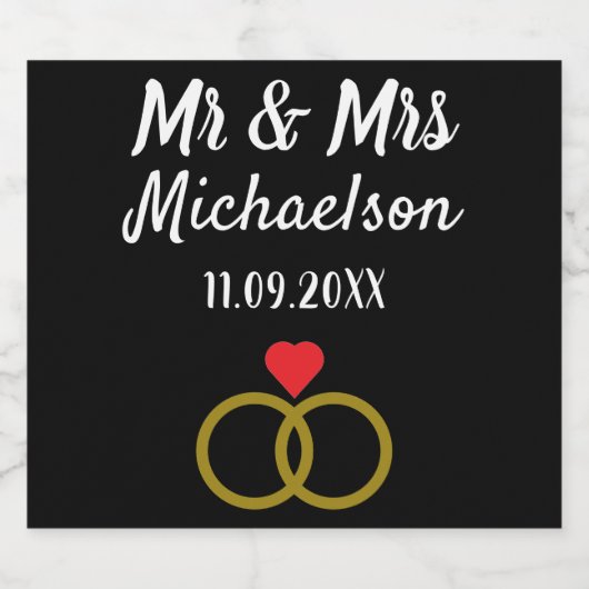 Personalisierte Hochzeit Schaumweinetikett (Einzelnes Label)