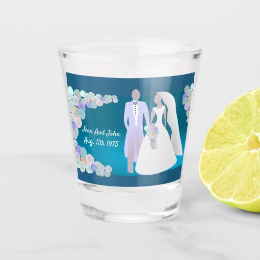 Personalisierte Hochzeit Schnapsglas (Vorderseite)
