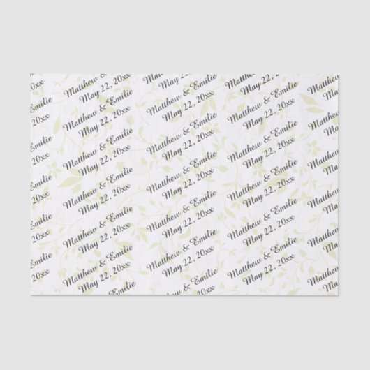 Personalisierte Hochzeit Seidenpapier (Vorderseite)