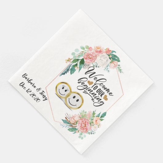 Personalisierte Hochzeit Serviette (Ecke)