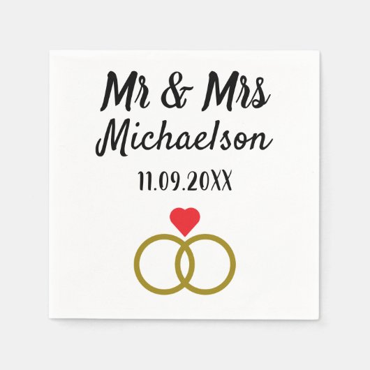 Personalisierte Hochzeit Serviette (Vorderseite)