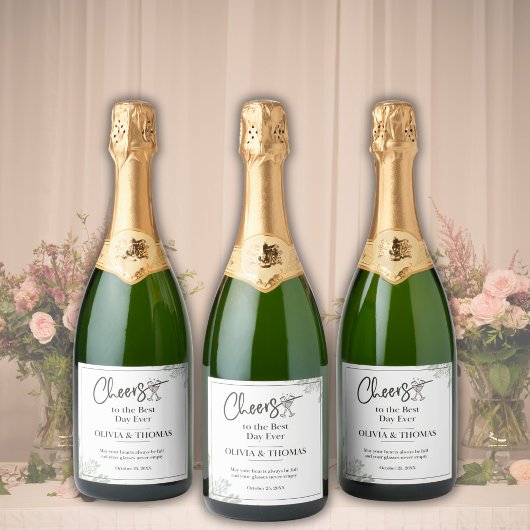 Personalisierte Hochzeit Sparkling Weinflasche Schaumweinetikett