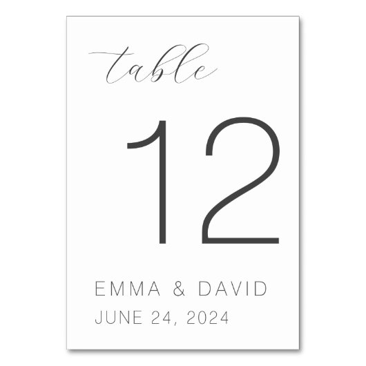 Personalisierte Hochzeit Tischnummer (Rückseite)