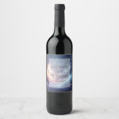 Personalisierte Hochzeit von Celestial Moon und St Weinetikett (Vorderseite)