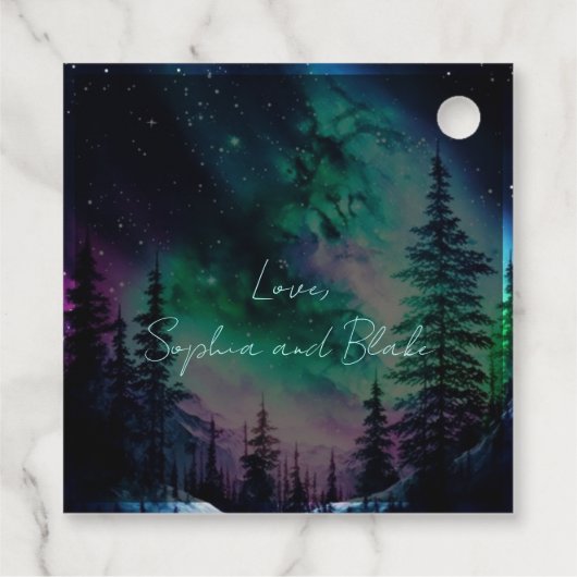 Personalisierte Hochzeit von Celestial Northern Li Geschenkanhänger (Rückseite)