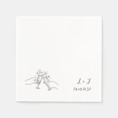 Personalisierte Hochzeit von Champagnertoast Monog Serviette (Vorderseite)