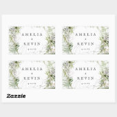 Personalisierte Hochzeit von Earthy Greenery Water Rechteckiger Aufkleber (Blatt)