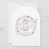 Personalisierte Hochzeit von Grün und Rosa Garland Einladung (Rückseite)