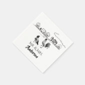 Personalisierte Hochzeit von Herrn und Frau Chicke Serviette (Ecke)