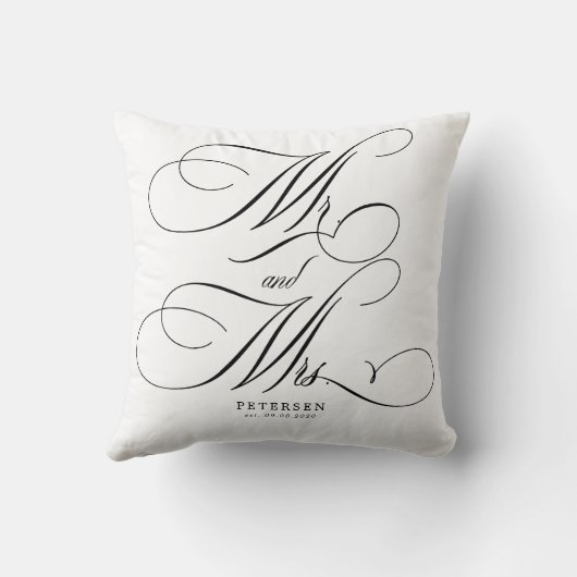 Personalisierte Hochzeit von Herrn und Frau Kallig Kissen (Rückseite)