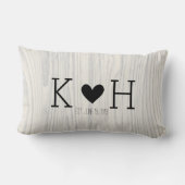 Personalisierte Hochzeit von Holzkörnern Lendenkissen (Rückseite)