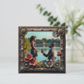 Personalisierte Hochzeit von Kupferflora aus Steam Save The Date (Stehend Vorderseite)