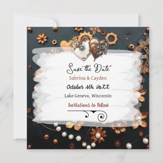 Personalisierte Hochzeit von Kupferflora aus Steam Save The Date (Rückseite)
