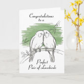 Personalisierte Hochzeit von Lovebirds Karte (Gelbe Blume)