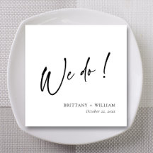 Personalisierte Hochzeit von Napkins mit Wir mache