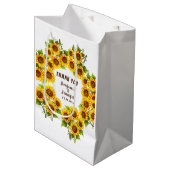 Personalisierte Hochzeit von rustikalen Morgenblum Mittlere Geschenktüte (Vorderseite Schrägansicht)