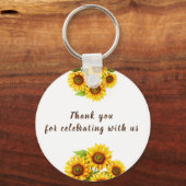 Personalisierte Hochzeit von rustikalen Morgenblum Schlüsselanhänger (Rückseite)