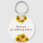 Personalisierte Hochzeit von rustikalen Morgenblum Schlüsselanhänger (Rückseite)