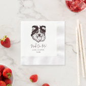 Personalisierte Hochzeit von Schwarz und Weiß Serviette (Beispiel)