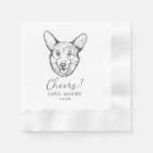 Personalisierte Hochzeit von Schwarzem und Weißem  Serviette (Vorderseite)