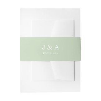 Personalisierte Hochzeit von Solid Green Rustic Mo Einladungsbanderole