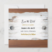 Personalisierte Hochzeit von Steampunkmetall und H Save The Date (Rückseite)