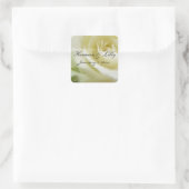 Personalisierte Hochzeit von Sugar White Rose Quadratischer Aufkleber (Tasche)