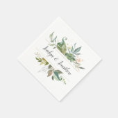 Personalisierte Hochzeit von Wasserfarben Serviette (Ecke)