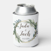 Personalisierte Hochzeit von Wasserfarbenleafy Wre Dosenkühler (Kanne Vorderseite)