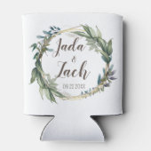 Personalisierte Hochzeit von Wasserfarbenleafy Wre Dosenkühler (Rückseite)