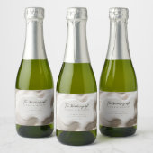 Personalisierte Hochzeit von Wavy-Elfenbein Schaumweinetikett (Flaschen)