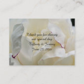 Personalisierte Hochzeit von White Peony Blume Platzkarte (Rückseite)