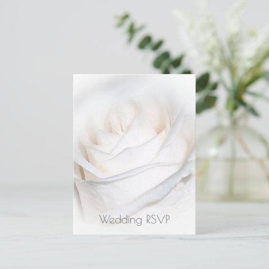 Personalisierte Hochzeit von White Rose Postkarte (Stehend Vorderseite)