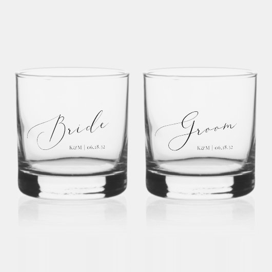 Personalisierte Hochzeit Whiskyglas (Vorderseite)