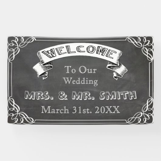 Personalisierte Hochzeit, Wiedersehen, Feierfahne Banner (Horizontal)