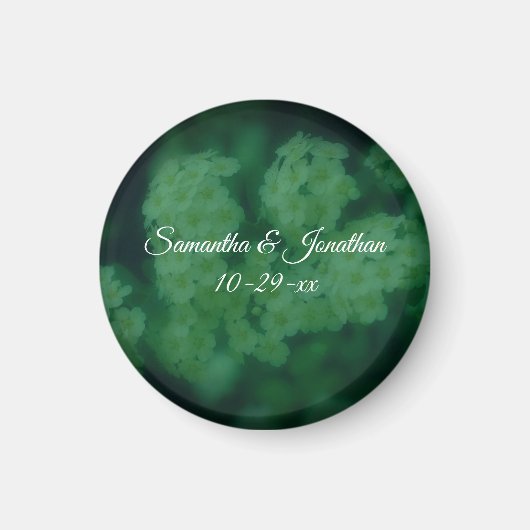 Personalisierte Hochzeit Wildrosenblüten Magnet (Vorne)