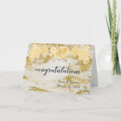 Personalisierte Hochzeiten Glückwünsche Gold Flora Karte (Vorderseite)