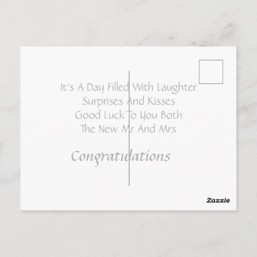 Personalisierte Hochzeiten Herzlichen Glückwunsch Postkarte (Rückseite)