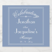 Personalisierte Hochzeiten Namen Chic Dusty Blue Bierflaschenetikett (Einzelnes Label)