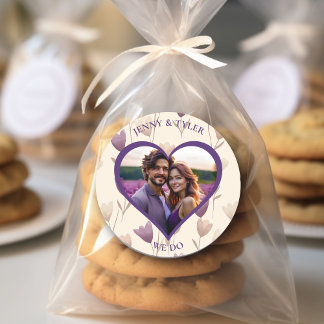 Personalisierte Hochzeiten Siegel | Fotovorlage Runder Aufkleber