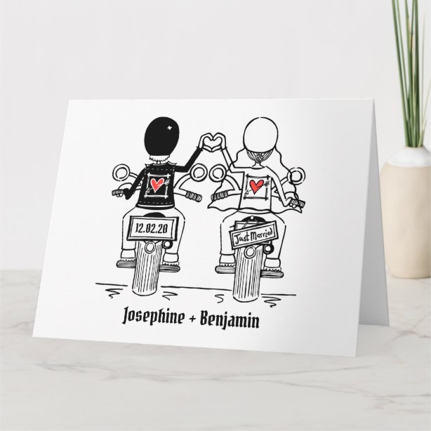 Motorrad Hochzeit Karten Zazzle.de