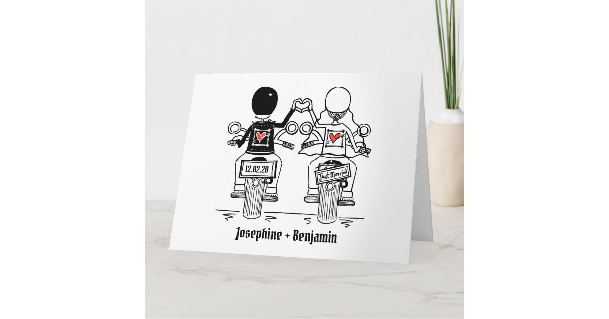 Personalisierte Hochzeiten von Motorrädern Karte Zazzle.de