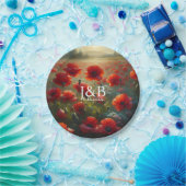 Personalisierte Hochzeiten von Roten Poppies Pappteller (Party)