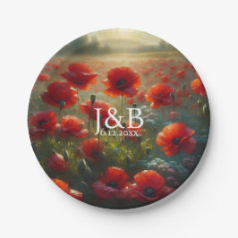 Personalisierte Hochzeiten von Roten Poppies Pappteller