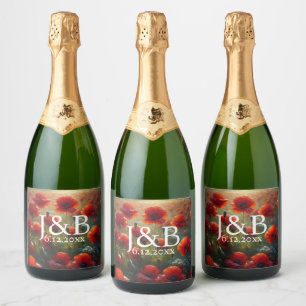 Personalisierte Hochzeiten von Roten Poppies Schaumweinetikett