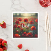 Personalisierte Hochzeiten von Roten Poppies Serviette (Beispiel)