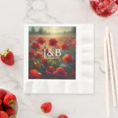 Personalisierte Hochzeiten von Roten Poppies Serviette (Beispiel)