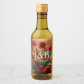 Personalisierte Hochzeiten von Roten Poppies Weinetikett (Vorderseite)